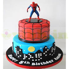 To make these mini layer cakes, we first bake up a fluffy vanilla cake in a rimmed half sheet pan. Order 2 Tier Spiderman Fondant Cake Online In Delhi From Vibh Delhi