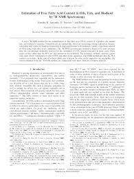 Palm oil products contain many parameters that affect the quality including free fatty acid content, iodine value palm oil is an edible vegetable oil, produced in specific geographic regions, which is extracted from the fruit of the titration is the usual method employed to determine the ffa content. Pdf Estimation Of Free Fatty Acid Content In Oils Fats And Biodiesel By 1h Nmr Spectroscopy Jitendra Satyarthi Academia Edu