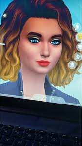 Which hair style goes well with her makeup in The Sims 4?