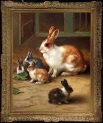 Old Master Art Antique Wildlife Animal Bunny Art Bunny Painting Animal Paintings