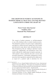 Identity and lack of love for knowledge. Pdf The Growth Of Patient Autonomy In Modern Medical Practice And The Defined Limitations Under The Shari Ah