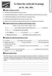 Exercice de français en ligne. Exercice Futur De L Indicatif Cm2 Cycle 3
