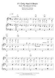 If I Only Had A Brain From The Wizard Of Oz Sheet Music Harold Arlen Piano Vocal Guitar