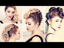 3 In 1 Hair Tutorial Kiesza A Faux Hawk Hairstyle Retro Curls Glam Rock Updo For Medium Long Hair Punk Hair Retro Curls Vintage Hairstyles