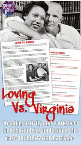 Fantastic Reading And Worksheet On The Loving V Virginia Case Great To Help Your Students Engaging Lessons Social Studies Lesson Plans Social Studies Lesson