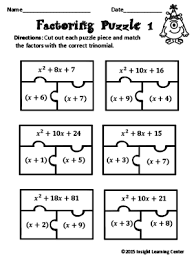 Factoring Polynomials Puzzle From Just Mathematics On Teachersnotebook Com 2 Pages Actividades De Algebra Matematicas Secundaria Matematicas