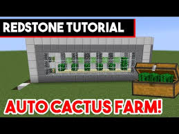 The demonstration of how the farm breaks the cactus was useful; How To Build An Auto Cactus Farm Minecraft 1 10 Redstone Tutorial