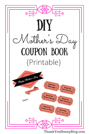 Diy Mother S Day Coupon Book Thank You Honey Diy Mother S Day Coupon Book Mother S Day Coupons Coupon Book