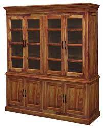 Pennsylvania shaker glass door dining hutch and buffet. Oklahoma Rustic Solid Wood Glass Door Dining Room Hutch Traditional China Cabinets And Hutches By Sierra Living Concepts Houzz