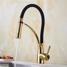 gold and black kitchen sink faucet mixer tap swan neck spray mitigeur cuisine cuisine cuivre robinet de cuisine mural