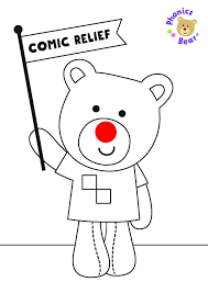 Baby room nursery school baby nursery art nursery ideas free coloring coloring pages for kids nursery activities red nose day craft club preschool crafts. Red Nose Day Phonics Bear