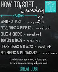 Free Printable How To Sort Laundry Chart