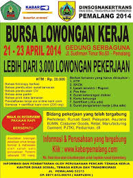 Daftar lowongan pekerjaan kabupaten pemalang ini akan menambah pengetahuan sobat terkait masih banyaknya lapangan pekerjaan yang. Kabar Pemalang Twitterren Bursa Lowongan Kerja Pemalang Gedung Serbaguna Pemalang 21 23 April 2014 Http T Co 23gokj6gxd Infoloker Http T Co Oxywvtbd1p