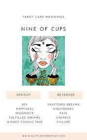 Nine Of Cups Tarot Meaning In 2020 Tarot Meanings Cups Tarot Tarot Card Meanings