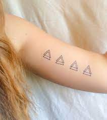 Double Triangle Temporary Tattoos 4 Pack Geometric Tattoo Triangle Tattoos Tattoos