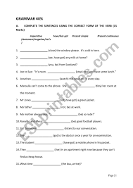 Whether you have a science buff or a harry potter fa. Simple Grammar Quiz Esl Worksheet By Savv