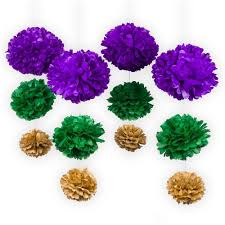 Mardi gras flowers for sale. 12 Pc Mardi Gras Purple Carnaval Ez Fluff Tissue Paper Pom Poms Flowers Hanging Decoration Party Pack On Sale Now Chinese Lanterns Paperlanternstore Com Cheap Lanterns At Bulk Wholesale Best Prices