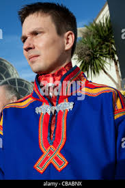 Indigene Saami Mann aus Schweden tragen Tracht, London Stockfotografie