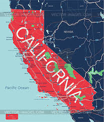 California has many people from many different countries living there. California State Detailed Editable Map Vector Clipart