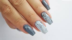Grey Marble Nails Art Stardoro Youtube