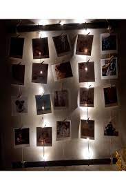 vipstreet siyah fotograf askisi pilli led isik cercevesi ahsap resim albumu aski 20 mandal hediye trendyol led mandala resim