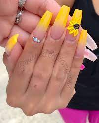 Best Summer Ombre Nails In 2019 Stylish Belles Sunflower Nails Nail Colors Coffin Nails Designs