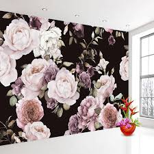 Black And White Floral Mural Wallpaper Custom 3d Wallpaper Mural Hand Painted Black White Rose Peony Flower Wall Mural Living Room Home Decor Painting Mural Wallpaper 3d Wallpaper Mural Flower Mural