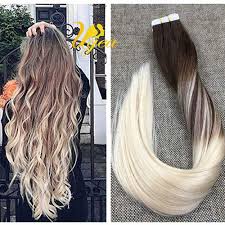 If you have lighter pieces, the extensions will be noticeable and hard to blend. Balayage Ombre Brown With Platinum Blonde Tape In Remy Human Hair Extensins 50g Ugea Balayage Ombre Brown White Ombre Hair Ombre Hair Color Best Ombre Hair