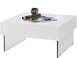 Design couchtisch french aus glas und stein. Ausziehbarer Couchtisch Pria Weiss Hochglanz Mit Glasbeinen Loft24 De