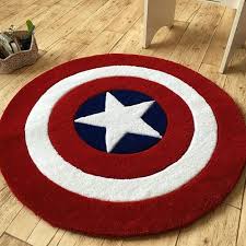 Avengers Captain America Star Round Floor Rug Bath Bedroom Mat Living Door Mats Round Carpets Carpet Decoration Rugs On Carpet