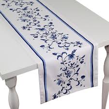 Spode Blue Portofino Table Runner Bed Bath Beyond In 2020 Blue Table Runner Table Runners Fabric Table Runner