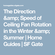 The Direction Speed Of Ceiling Fan Rotation In The Winter Summer Ceiling Fan Fan Summer