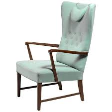 danish high back lounge chair with mint green wool upholstery 1940s lounge chair chair upholstery