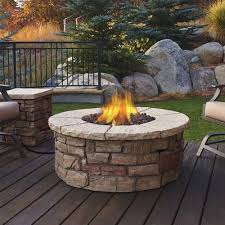 Rectangular cement gas fire pit faux wood tabletop the rectangular faux wood look tabletop gas the rectangular faux wood look tabletop gas fire pit which uses 1 lb. Sedona Outdoor Fireplace Round Propane Natural Gas Fire Table