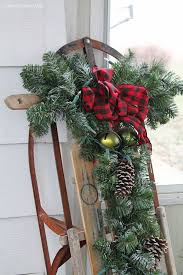 Rustic Holiday Porch Decor Christmas Sled Decoration Christmas Wreaths Christmas Decorations