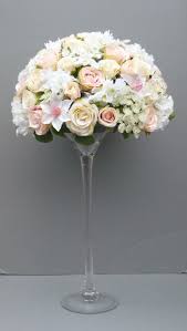 Www.myfloweraffair.com can create this beautiful wedding flower look. Artificial Flower Blush Pink Wedding Martini Vase Centerpiece Artificial Flower Studio