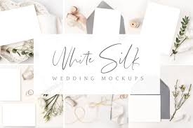 White Silk Wedding Mockups Stationery Paper Mockup Wedding Designs