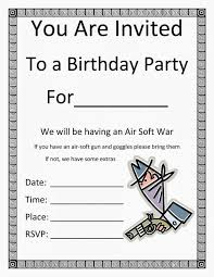 Birthday Card For 13 Year Old Boy Free Hackleman S Happenings Invitation Templates Word Party Invite Template Birthday Party Invitation Templates
