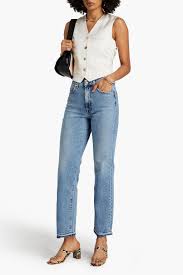 7 FOR ALL MANKIND Tall Logan hoch sitzende Jeans mit geradem Bein in  ausgewaschener Optik