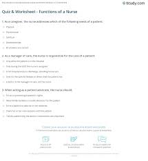 Zoe samuel 6 min quiz sewing is one of those skills that is deemed to be very. Quiz Worksheet Functions Of A Nurse Study Com