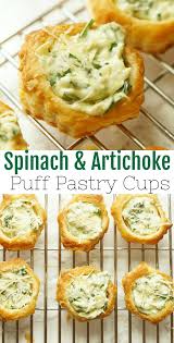 Spinach And Artichoke Puff Pastry Cups Old House To New Home Recipe Easy Appetizer Recipes Appetizer Recipes Holiday Appetizers Recipes