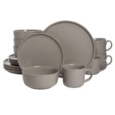 Large coffee mug bulldog mama. 10 Strawberry Street Double Line 16 Piece Dinnerware Set Gray Walmart Com Walmart Com