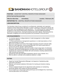 Ensures housekeeping manager is keeping all staterooms and public spaces clean Assistant Central Reservations Manager Reporting To