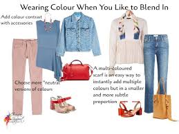 How To Wear Your High Colour Contrast When Your Personality Prefers To Blend In Contrast Outfit Contrasting Colors How To Wear