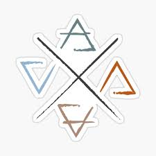 Feuer, erde, wasser, luft (2019 version). Sticker 4 Elemente Redbubble