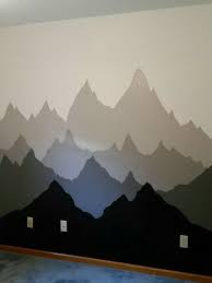 Mountain Silhouettes Mural Mural Mountain Mural Mountain Silhouette