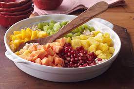 Fruit Topped Sugar Cottage Cheese Fruit Snack Recipe Fruit Recipes