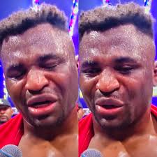 Francis Ngannou was deeply emotional during his post-fight interview, his  voice trembling as he dedicated victory to his son, who had recently passed  away. With tears in his eyes, he spoke from