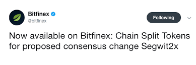 Keep your crypto safe and store your bitcoin with confidence. Bitfinex Launches Segwit2x Chain Split Tokens News Bitcoin News