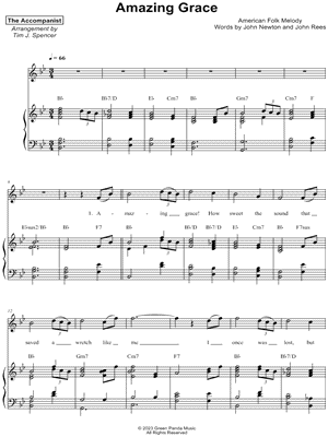 The Accompanist "Amazing Grace [Bb Major]" Sheet Music in Bb Major -  Download & Print - SKU: MN0275661